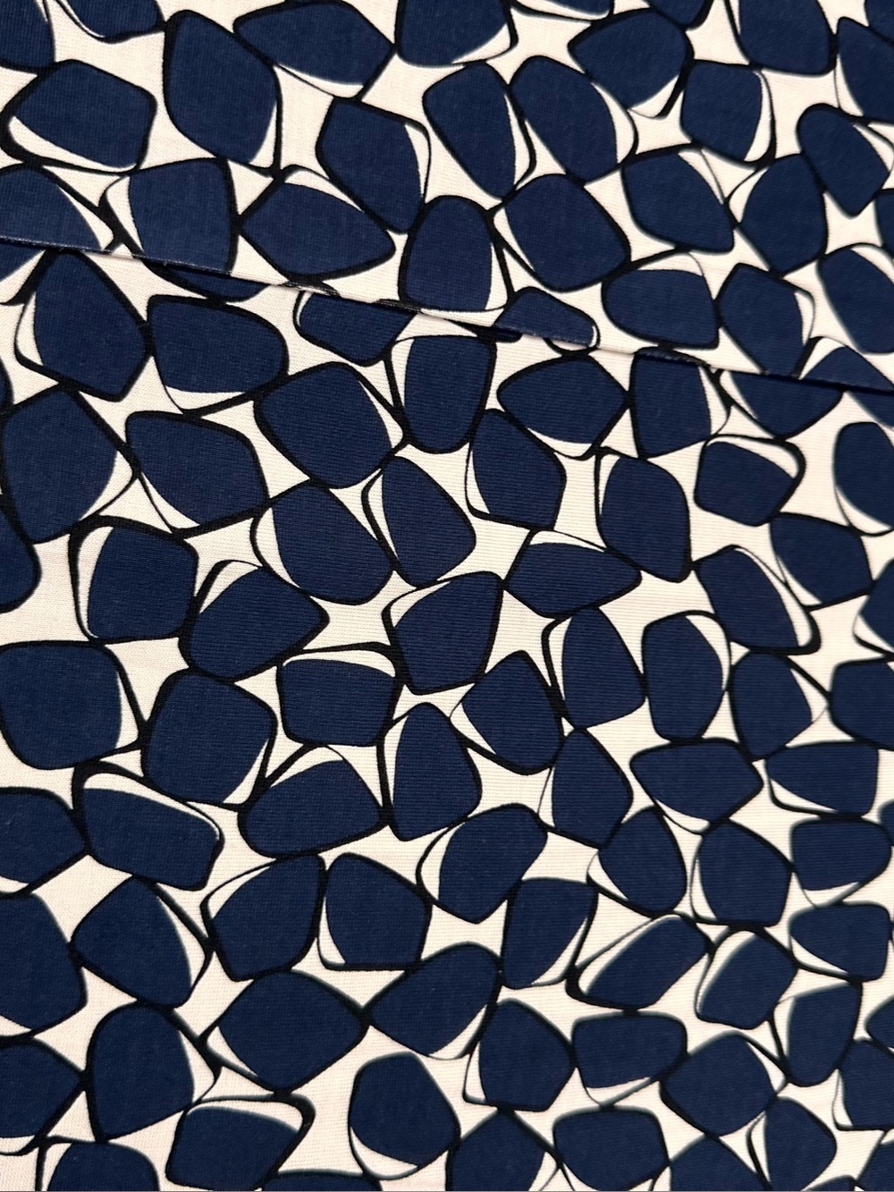 Diane Von Furstenberg 100% Silk Jersey Navy White Print Sheath Dress Sz 8 - Picture 7 of 8